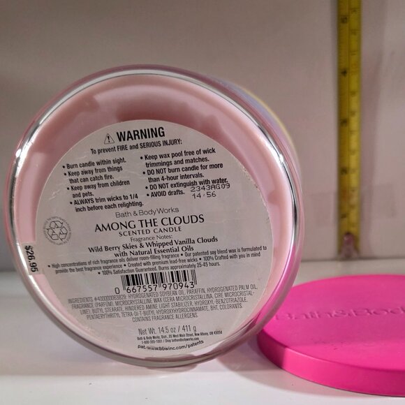 Bath & Body Works Among the Clouds 3-Wick Scented Jar Candle - 14.5 oz NEW - Picture 2 of 3